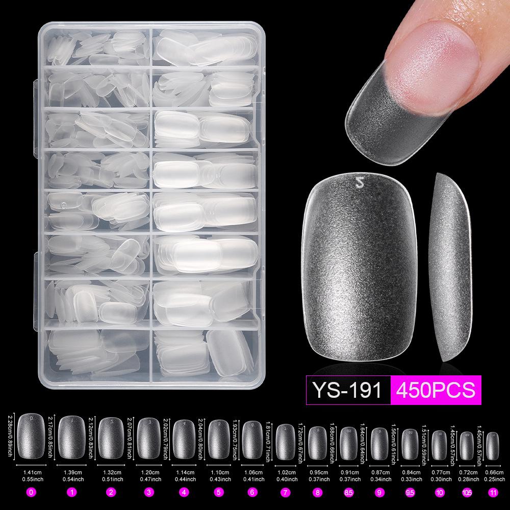 Matte 450-Piece Almond Wearable Nail Tips - Ultra-Thin, Seamless, No Filing Needed False Nails for Manicure
