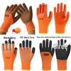 Fleece-Lined Winter Work Gloves with Embossed Terry Cloth and Foam Grip