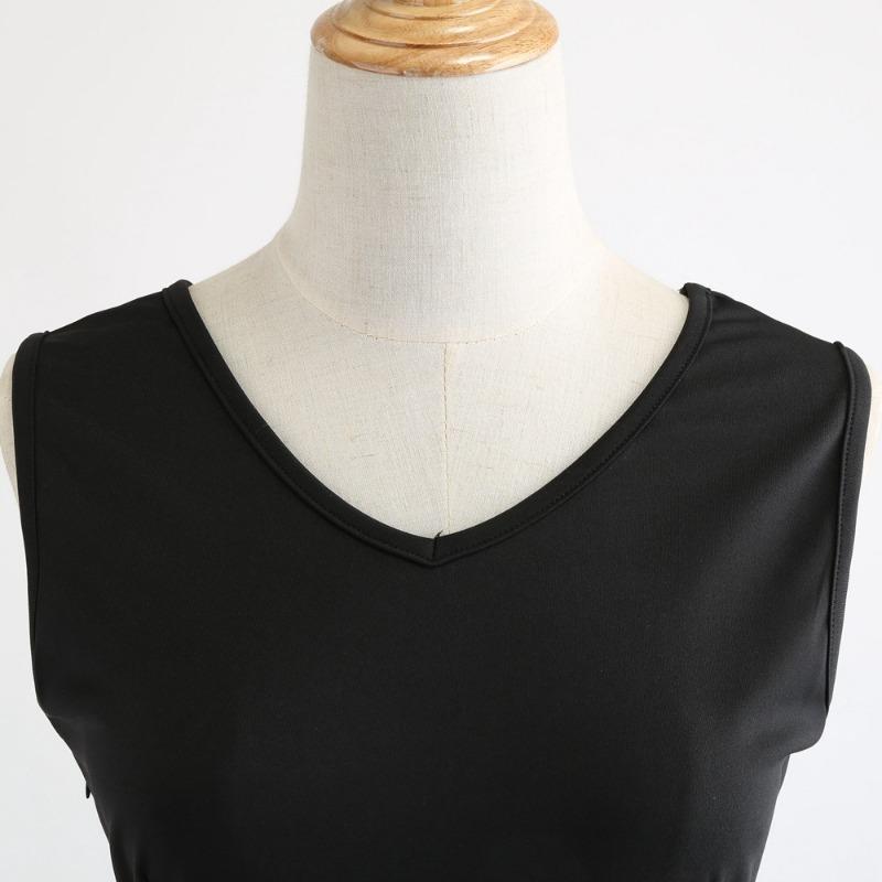 Hot-selling V-neck Sleeveless Positioning Printed Big Swing Skirt, One Large Size.