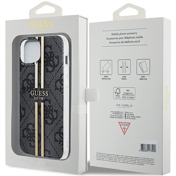 Guess Guhcp15Mh4Psegk Iphone 15 Plus / 14 Plus 6.7 Czarny/Black Hardcase Iml 4G Gold Stripe