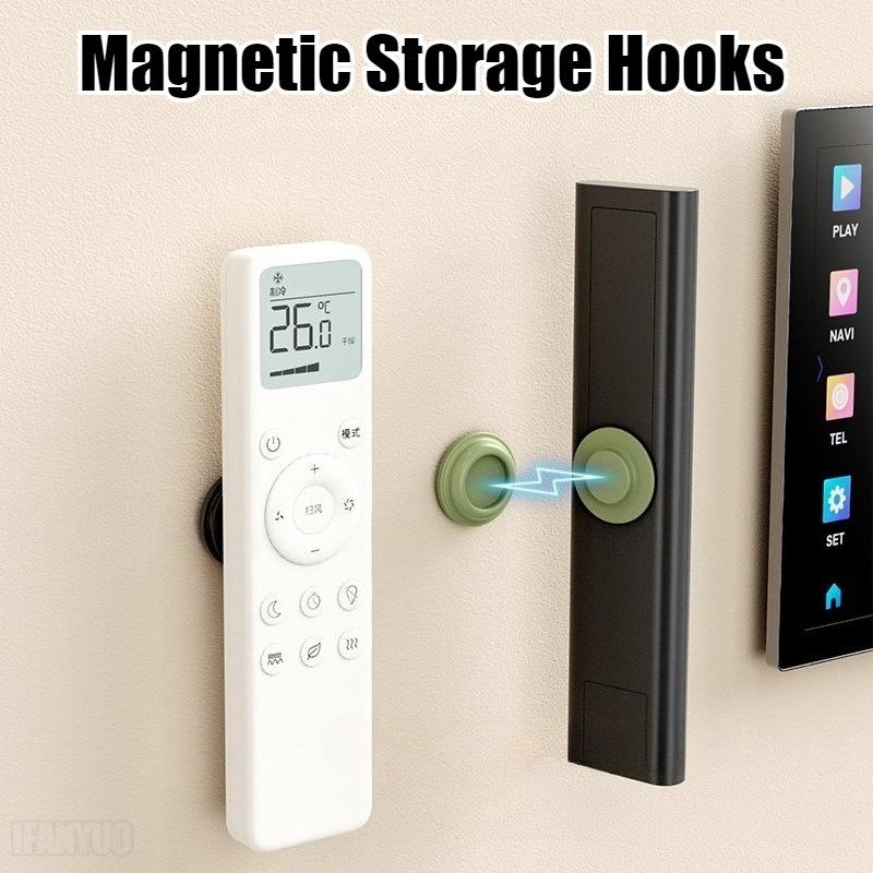 Magnetic Remote Control Holder Strong Self-Adhesive Wall Mount for Fridge Sticker Remote Control Storage Hooks Home Organizer