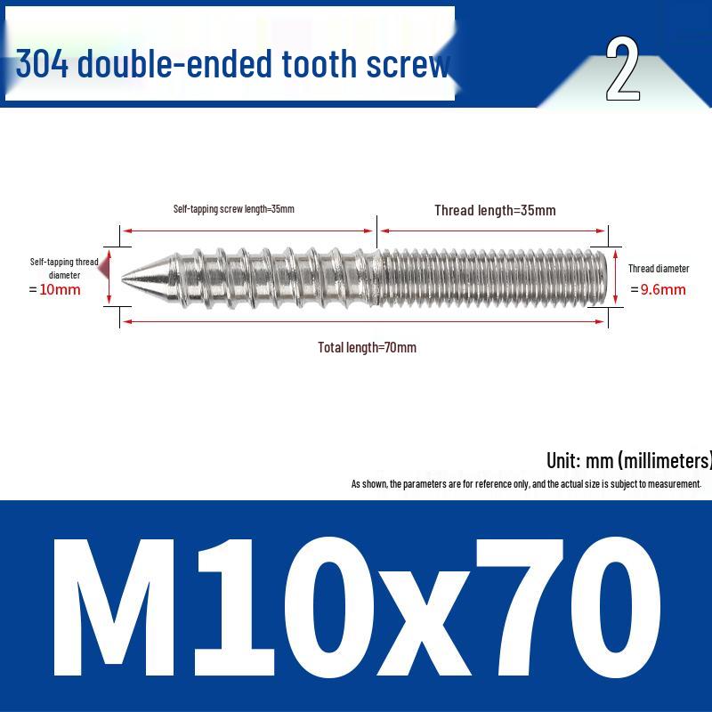 Śruba samogwintująca ze stali nierdzewnej 304 z podwójnym łbem i gniazdem sześciokątnym do mebli, ostro zakończona, M4 M5 M6 M8.