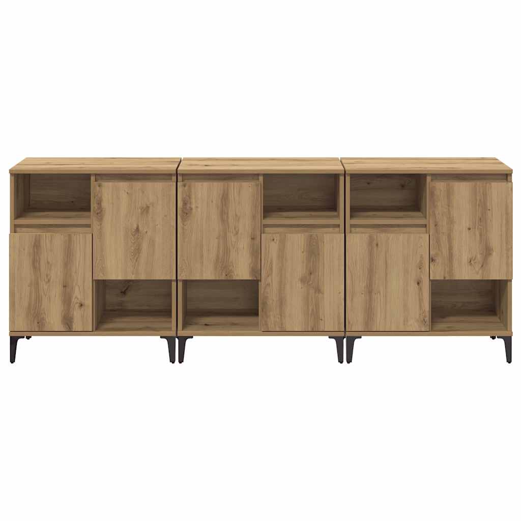 Sideboards 3 pcs Artisan Oak 60 x 35 x 70 cm Particleboard
