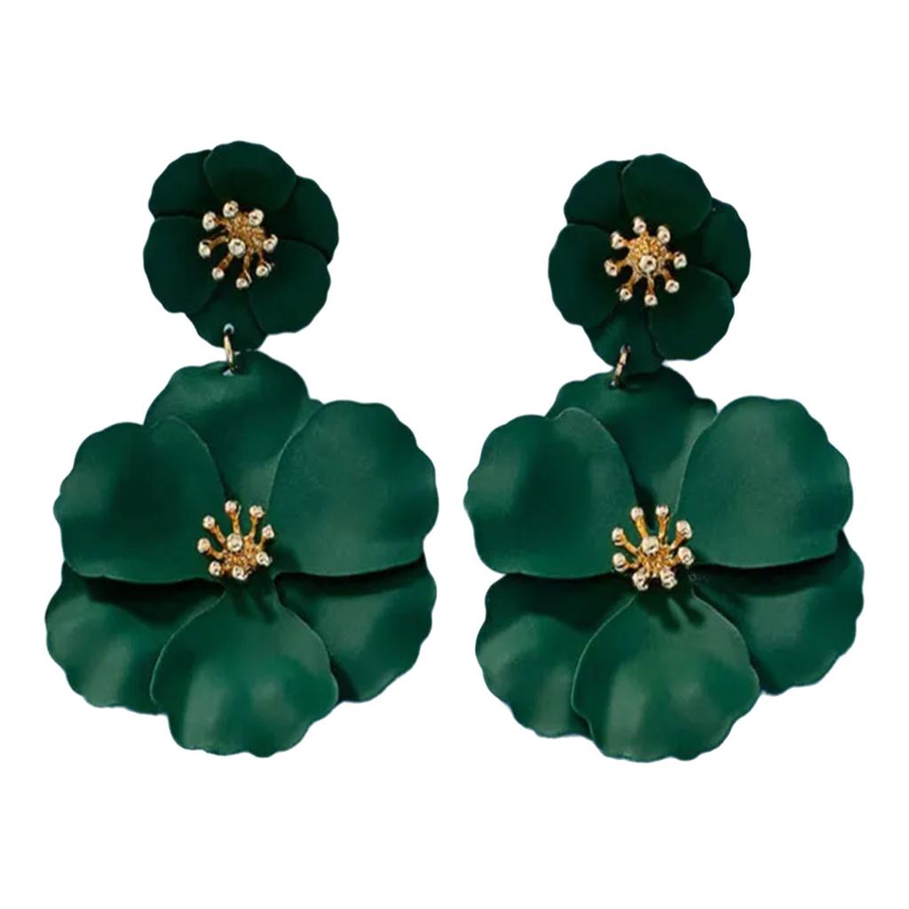 Unique Flower Studs Earrings Fashionable Colorful Dangle Statement Earrings Iron Texture Suitable for Youthful Women