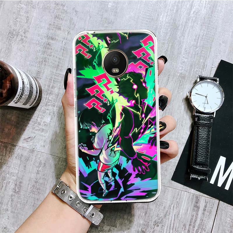 Mob Psycho 100 Anime Phone Case For Motorola Moto G9 G8 G7 G6 G5 E6 E5 E4 Plus Play Power One Action Macro Coque Cover Capa