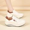Women's Sneakers Height Increase White Leather Platform Casual Simple Thick Sole Elevator Shake Shoes for Students