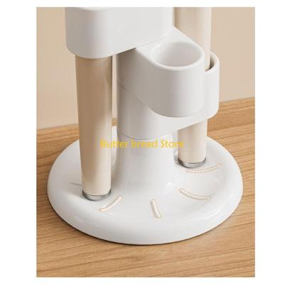 W89C Rotating Desk Accessory 4 Section Pen Smooth Rotation Home Office Use