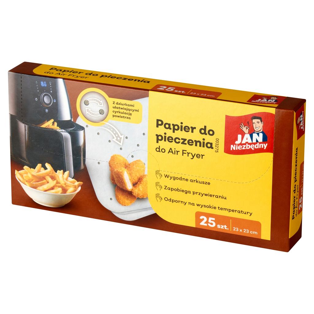 Papier do pieczenia Jan Niezbędny do frytkownicy beztłuszczowej 25 szt. 23x23 cm