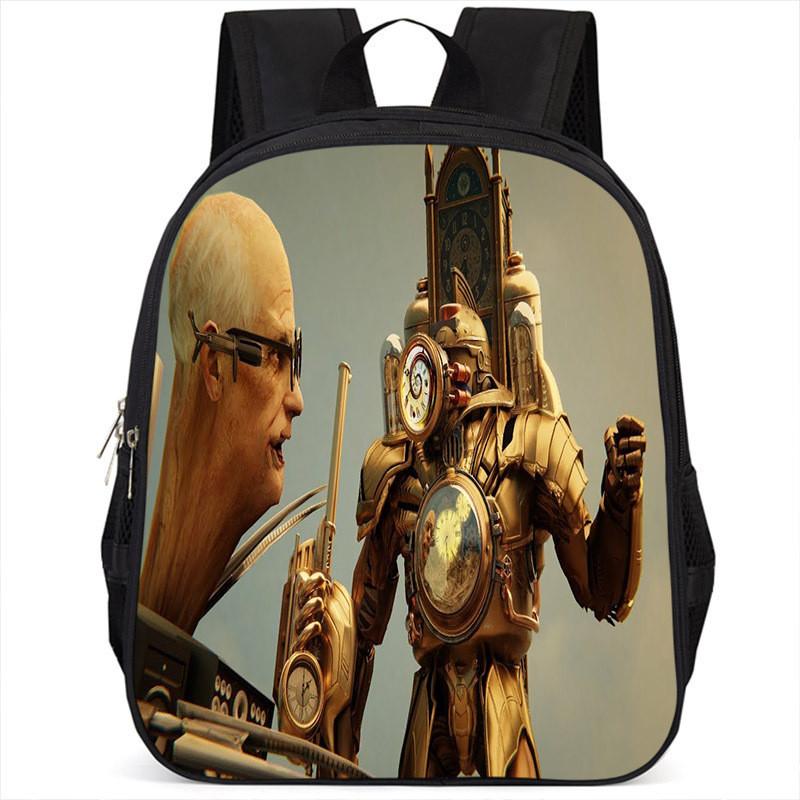 Fashionable Skibidi Toilet Kids Backpack Large Capacity Nylon Bag Unisex Design