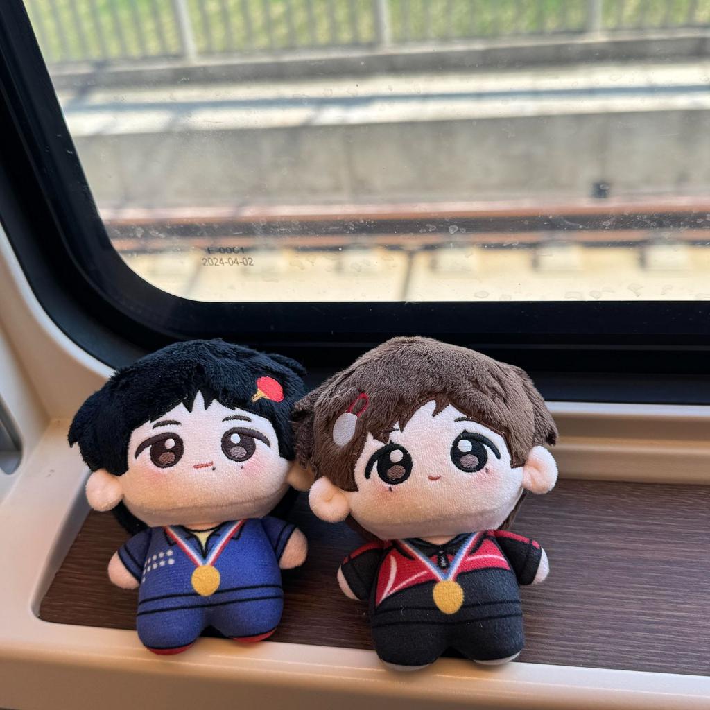 Wang Chuqin Sun Yingsha Plush Doll Set Table Tennis Stars Cute Cotton Doll with Medal Ping Pong Player Stuffed Toy for Fans Collection Birthday Gift