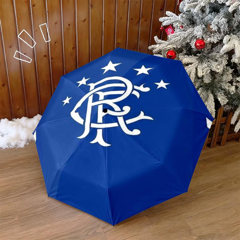 1PC Rangers Fc Crest Automatic Umbrella - Suitable Travel Outdoor Portable Umbrella Birthday Gift Daily Essentials