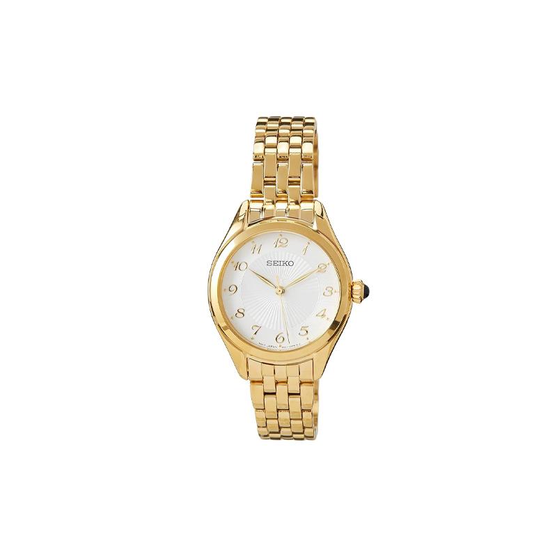 SEIKO 50 meters waterproof Quartz Steel Strap women s watch white dial SUR384P1 белый