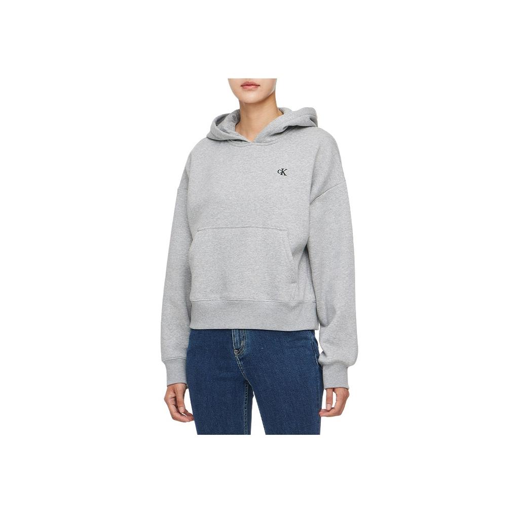 Calvin Klein Fall Solid Logo Hoodie Women Hoodies Gray 40WI255-P79