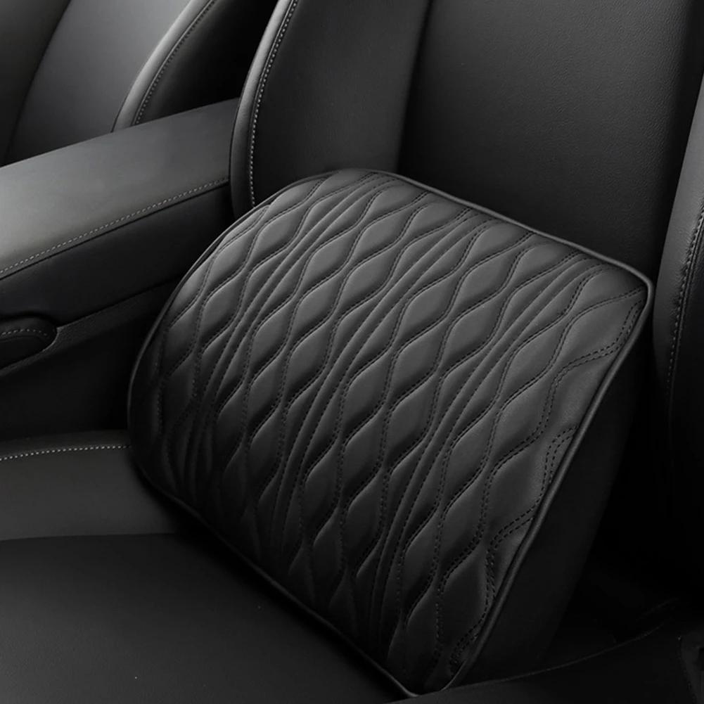 HOT Car Neck Pillow PU Leather Lumbar Waist Support for Seat Memory Backrest Headrest Cushion Auto Gadget Accesorios Interior