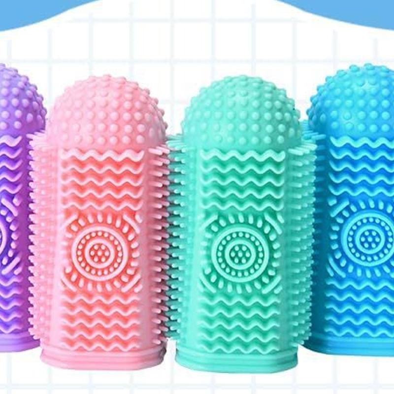 6Pieces Pet Finger Toothbrush for Training Teething Cleaning Dog Toothbrushes Cleaning Massager Dental Care