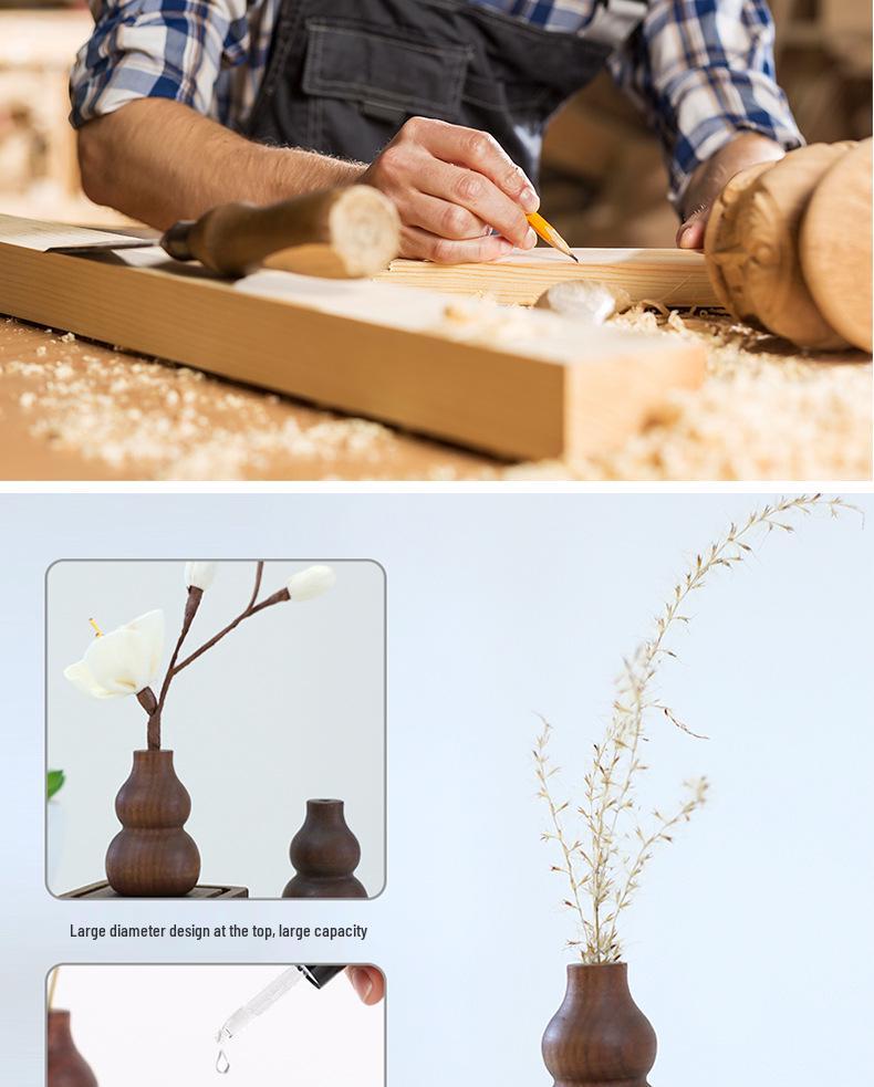 Wooden Walnut Aroma Diffuser: Essential Oil Vase for Home & Bedroom