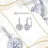 S925 Earrings, Hanging, Large Cubic Zirconia, Elegant English Crystals