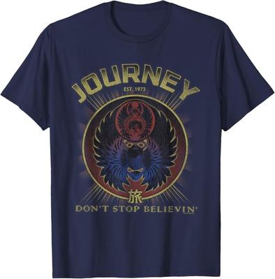 Journey Gold Don't Stop Believin' Scarab Logo Vintage Band T-Shirt