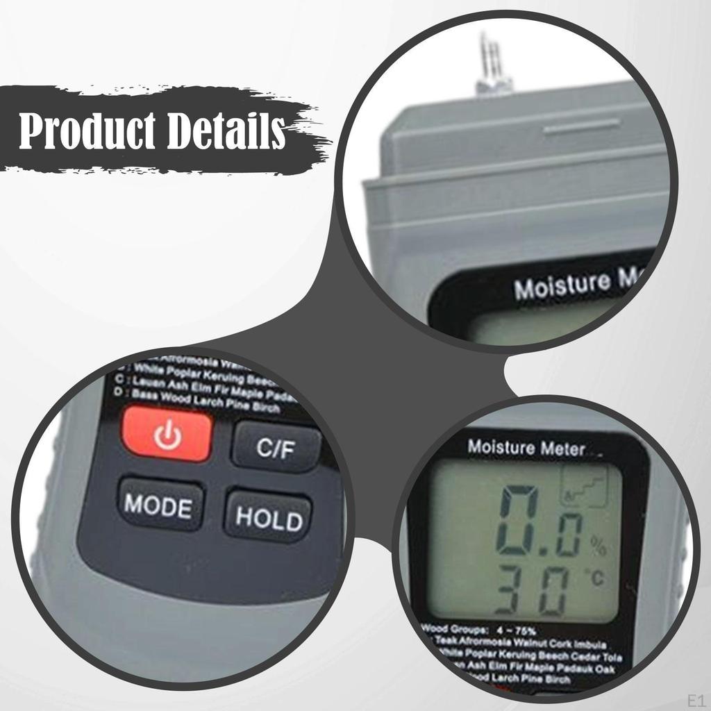 Wood Humidity Tester Probe Accurate High Precision Handheld Moisture Meter