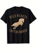 Vintage Western Graphic T-Shirt Featuring 'Wild Hearts Can'T Be Broken' - 100% Oversized Unisex Tee with a Horse And Cowboy Design, Made from 180Gsm H