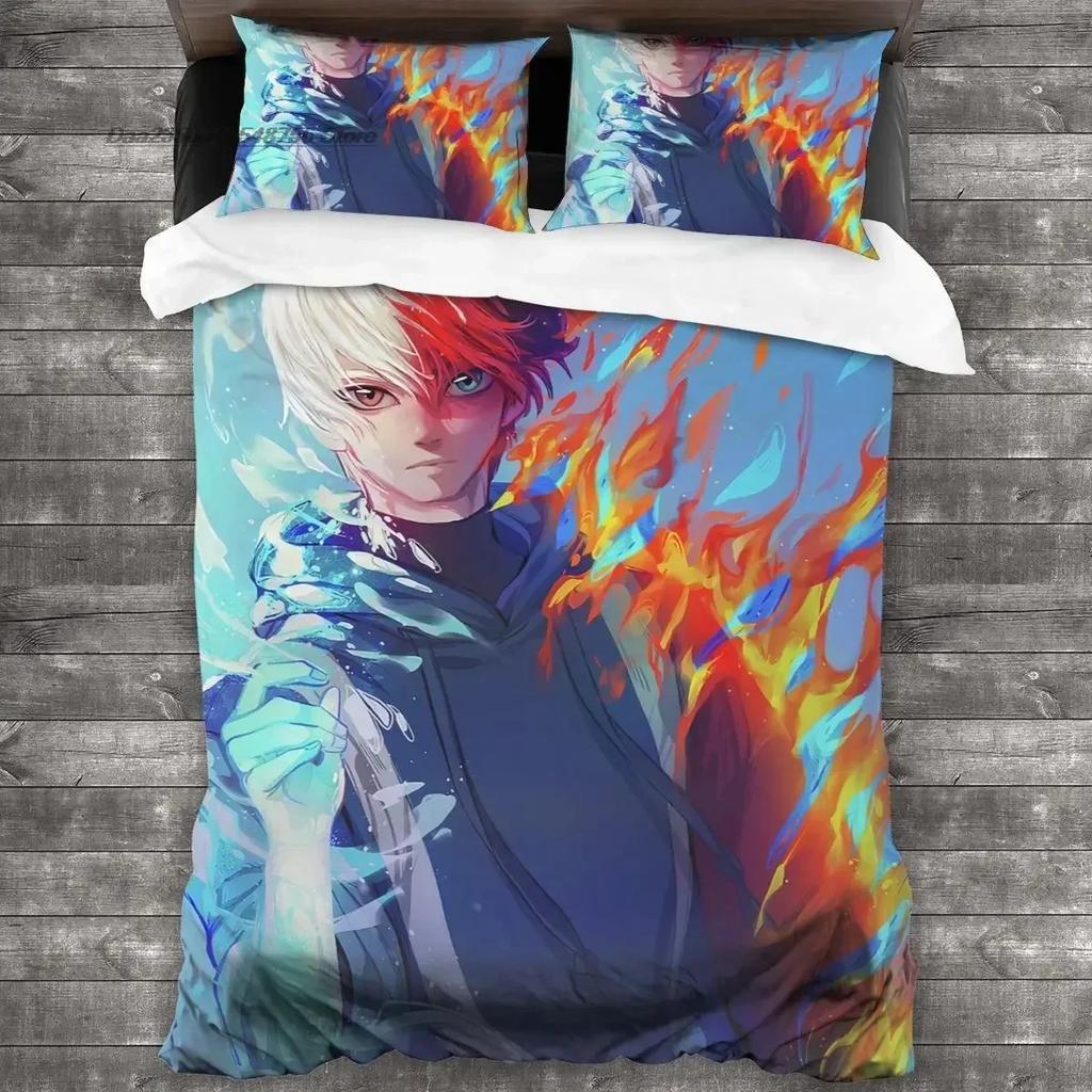 3D Print Anime My Hero Academia Bedding Set Duvet Cover Sheet Printed Bed Set Pillowcase Full Queen King Size Comforter Bedroom