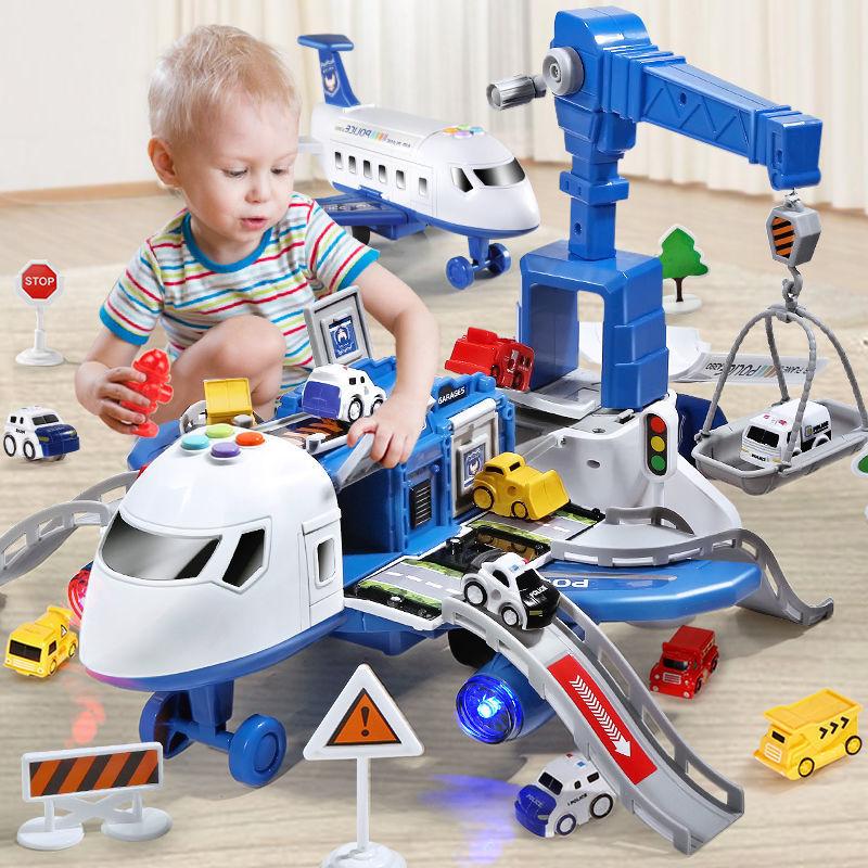 New Deformation Music Simulation Track Inertia Toy Aircraft: Large-Size Passenger Plane—Kids' Airliner Toy Car, Perfect for Children's Gifts