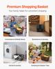 Shopping Baskets, 12 PCS, 21L Stackable PE Plastic Grocery Baskets with Handles, Dense Mesh Structure, Holds up to 9.07kg, Portable for Grocery,