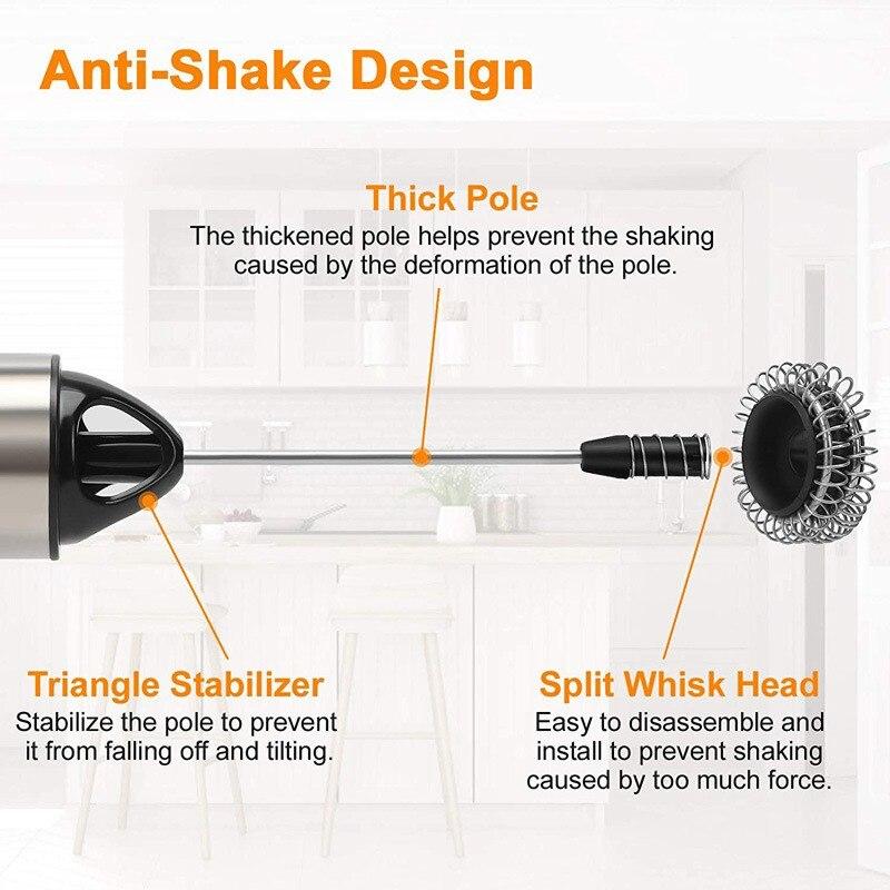 Portable Electric Milk Frother Foam Efficient Handheld Coffee Foamer Mini Egg Beater Mini Stirrer Drink Mixer Kitchen Whisk Tool