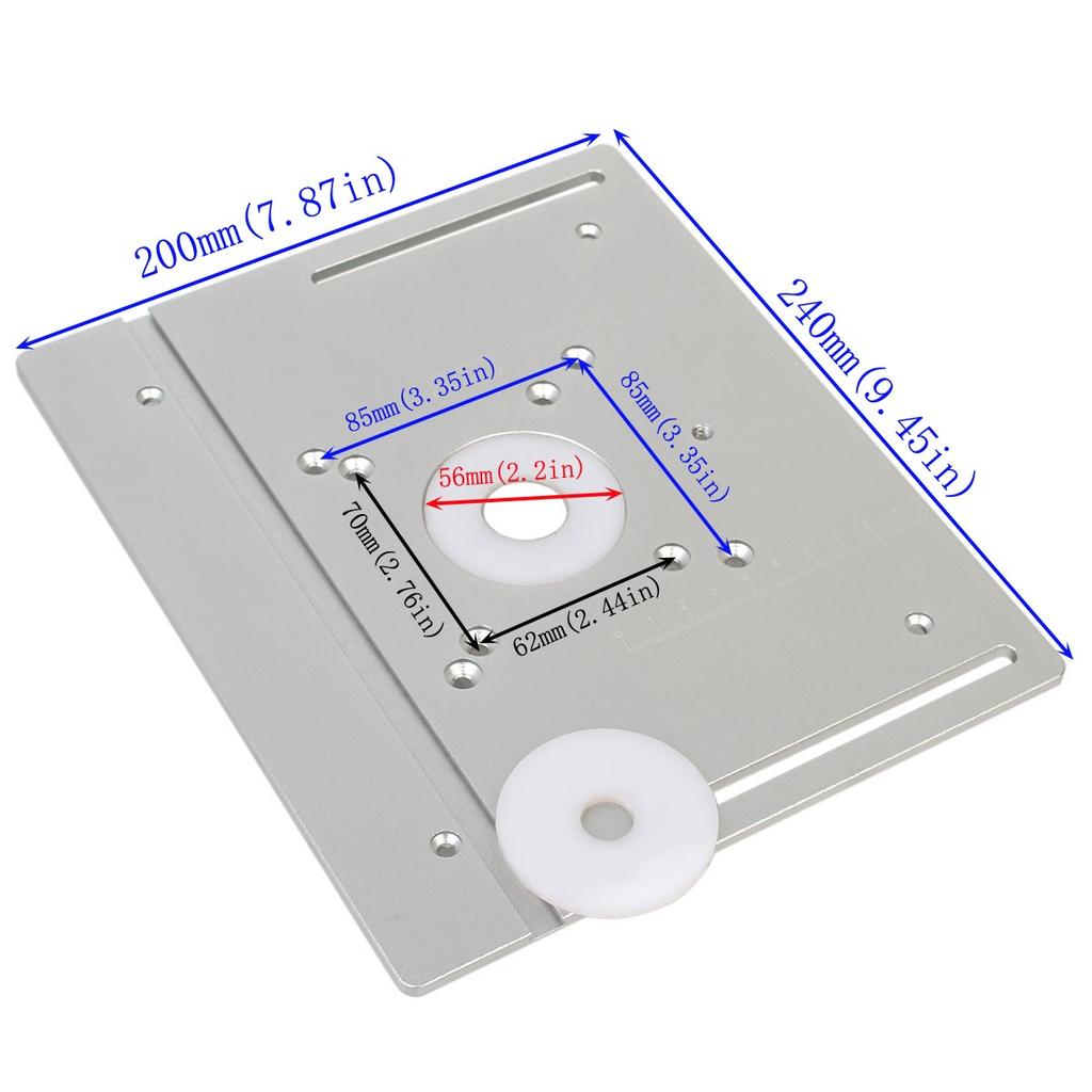 Multifunctional Aluminium Router Table Insert Plate Woodworking Electric Wood Router Flip Plate for Working Benches Router Plate