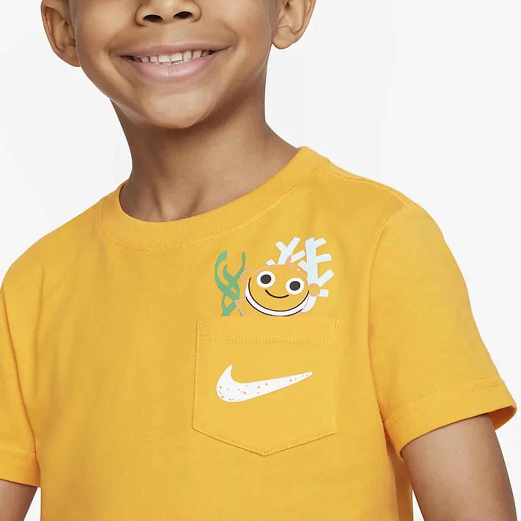 Nike Kids Sportswear Coral Reef Cartoon Pattern Logo Print Round Neck Short Sleeve T-Shirt And Shorts Set Kids sets FQ0552-015