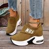 Alphabet Plus Size Wedge Sneakers 2025 Fall New Velcro Platform Casual Shoes