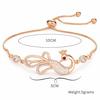 Rose Gold & Silver Plated American Diamond Adjustable Peacock Bracelet, Stylish Fashion Jewellery Gift fo Women