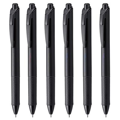 PENTEL Ballpoint Pen Gel Ink Energel Knock Type Limited Black Colors Black Shaft 6 Color Set 0.5mm BLN75A-6