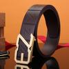 Men's Stainless Steel Z Letter Belt, Genuine Leather, Smooth Buckle, Top Layer Cowhide, Trouser Belt