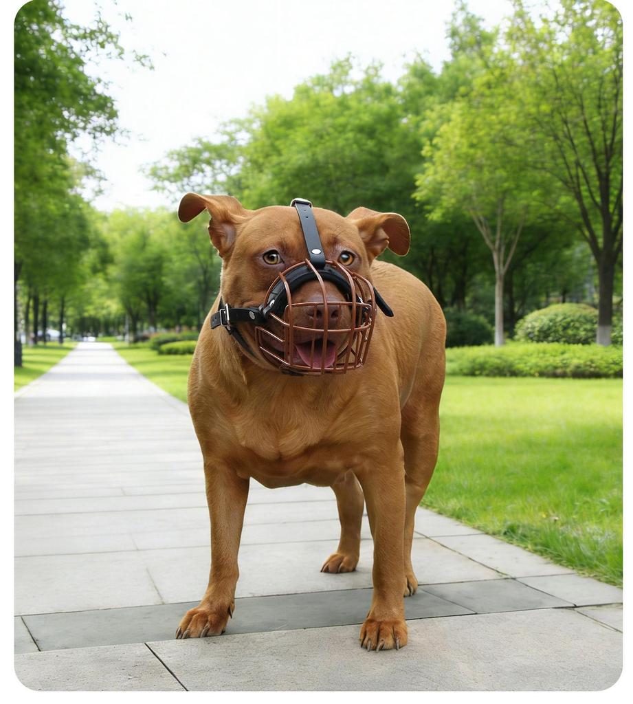 Anti-Bite Dog Muzzle for Medium to Large Breeds - Iron Cage Design