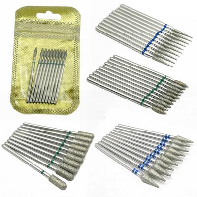 10pcs/set Diamond Nail Drill Bit Rotary Bits For Electric Manicure Machine Milling Cutter Bur Nail Art Tool Accessories