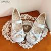 Japanese Style Cute Lolita Shoes Pink Bow Women's Mary Jane Shoes Size 35-40 Low Heel Pumps Sweet Zapatos De Mujer Comfortable