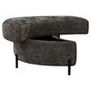 Chenille-Covered Half-Moon Storage Stool with Tray, Padded Seat, Dressing & Shoe Stool and Footrest for Living Room, Entryway & Hallway, Gray