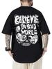 Sommer neu 100% Baumwolle Herren Rundhals Kurzarm Locker T-Shirt Oberteil Buchstaben bedrucktes T-Shirt Hohe Qualität Rockmusik Festival