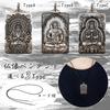 [Lunari] Buddha Statue Pendant Necklace Sculpture Jewelry Amulet Charm Silver 925 Good Fortune Five Great Wisdom Kings Guardian Deity Type B (Type B)