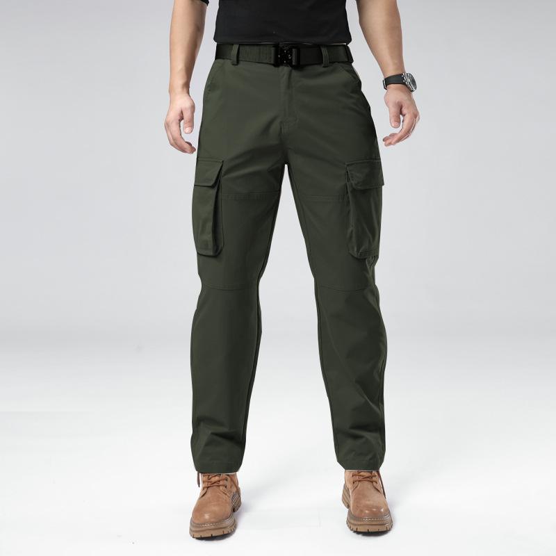 

Trendy Casual Overalls Men s Sports Straight-leg Pants Comfortable Versatile Loose Trousers Wear-resistant Multi-pocket Pants Men 30 армія зелений колір