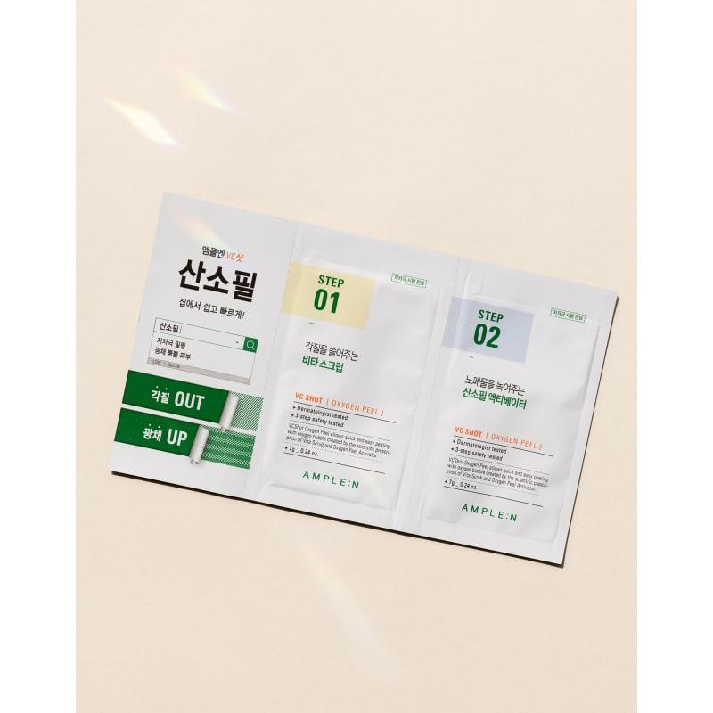 VC Shot Oxygen Peel (Scrub + Activator), a Whitening Vitamin Peeling Product You Can Do At Home, 5 Sheets