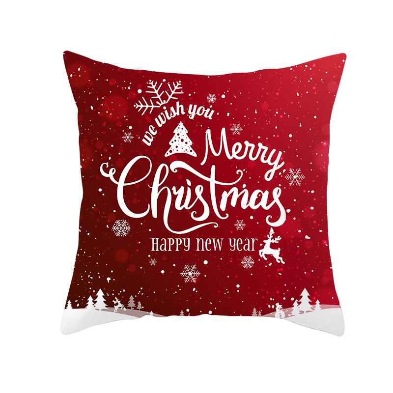 Red Series Christmas Peach Velvet Cushion Cover New Sofa Cushion Cover Square Cushion Cover