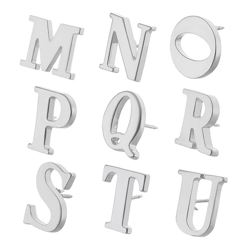 Hot High Quality Classic Style Silver Letter A-Z Metal Brooch Women Men's Lapel Pin Women's Hat Scarf Backpack Badge Jewellery