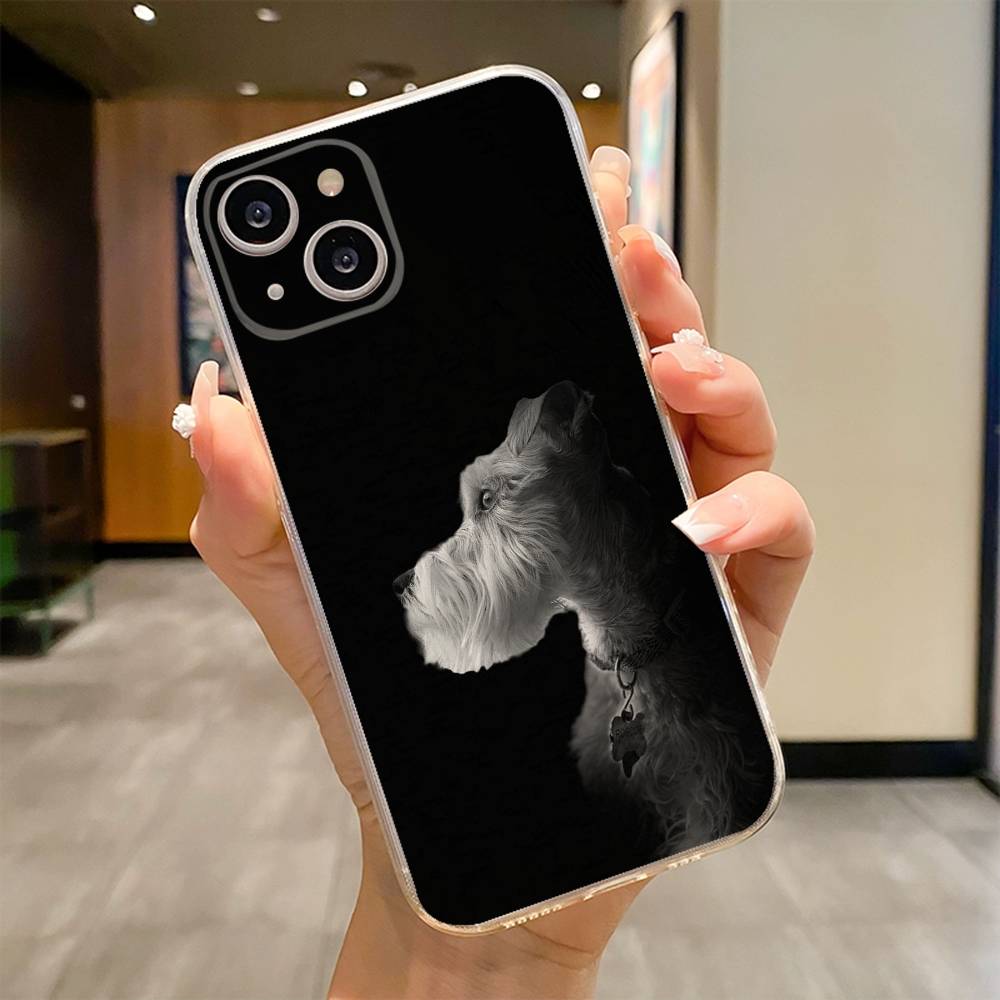 

Cartoon Schnauzer Dog Phone Case For iPhone 17 16e 16 15 14 13 12 11mini Pro Max X XR XSMAX 8 7 Air Plus Soft Cover iPhone14