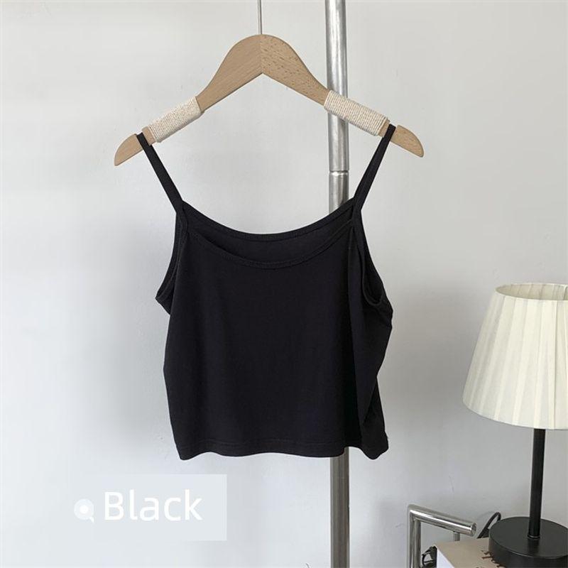 

Modal Four Seasons Anti-Wardrobe Malfunction Exercise Clothing Short Shirt Black One size