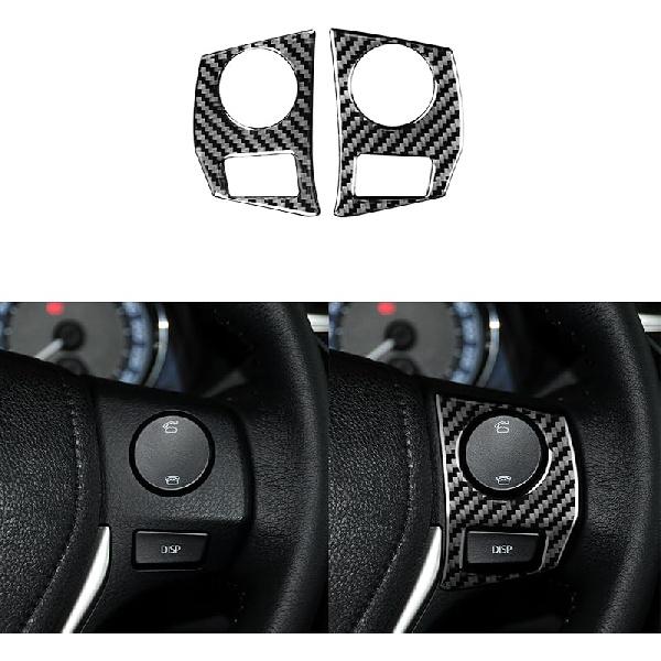 Echte Premium-Kohlefaser-Auto-Mittelkonsolen-Schaltknauf-Panel-Rahmenverkleidung Weicher Aufkleber Kompatibel mit Toyota Corolla/Levin 2014 2015 2016 2017 2018