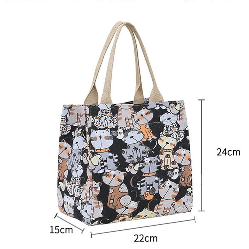 Bolso de playa de verano para mujer, bolso de mano para mujer, bolso de hombro, bolso de mano con estampado de gato pequeño