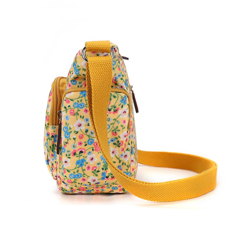 Women's Printed Bag Small Square Bag Nylon Shoulder Crossbody Bag Waterproof Large Capacity Mother Bag