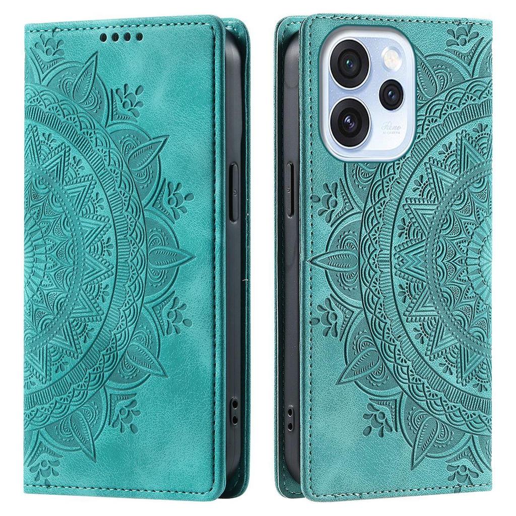 for OPPO Reno15 Pro 5G,Reno15 F 5G Mandala Embossed PU Leather Flip Wallet Case Magnetic Closure Cover